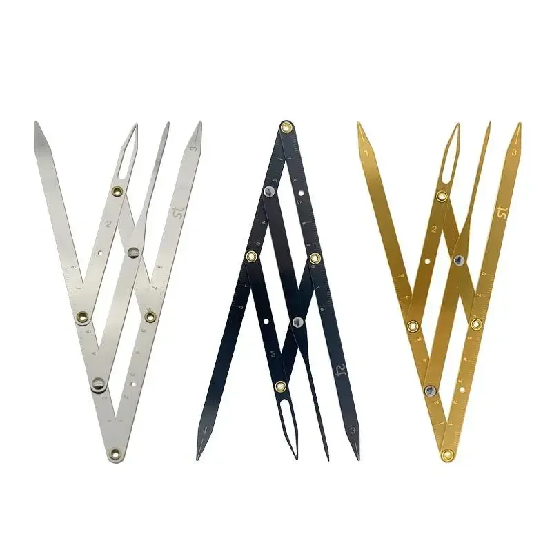 Stainless Steel Triangle Eyebrow Measurement Ruler Permanent Makeup Stencil Golden Ratio Caliper  Tools