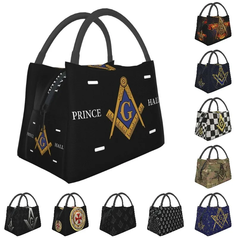 Custom Anwei Prince Hall PHA Master Mason Masonic Lunch Bags Women Thermal Cooler Insulated Lunch Boxes for Work Pinic or Travel