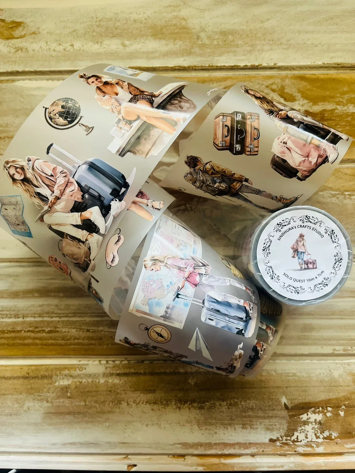 SCS Studio винтажная Solo Quest Travel Girl Washi ПЭТ лента для изготовления карт украшения DIY Скрапбукинг план наклейки