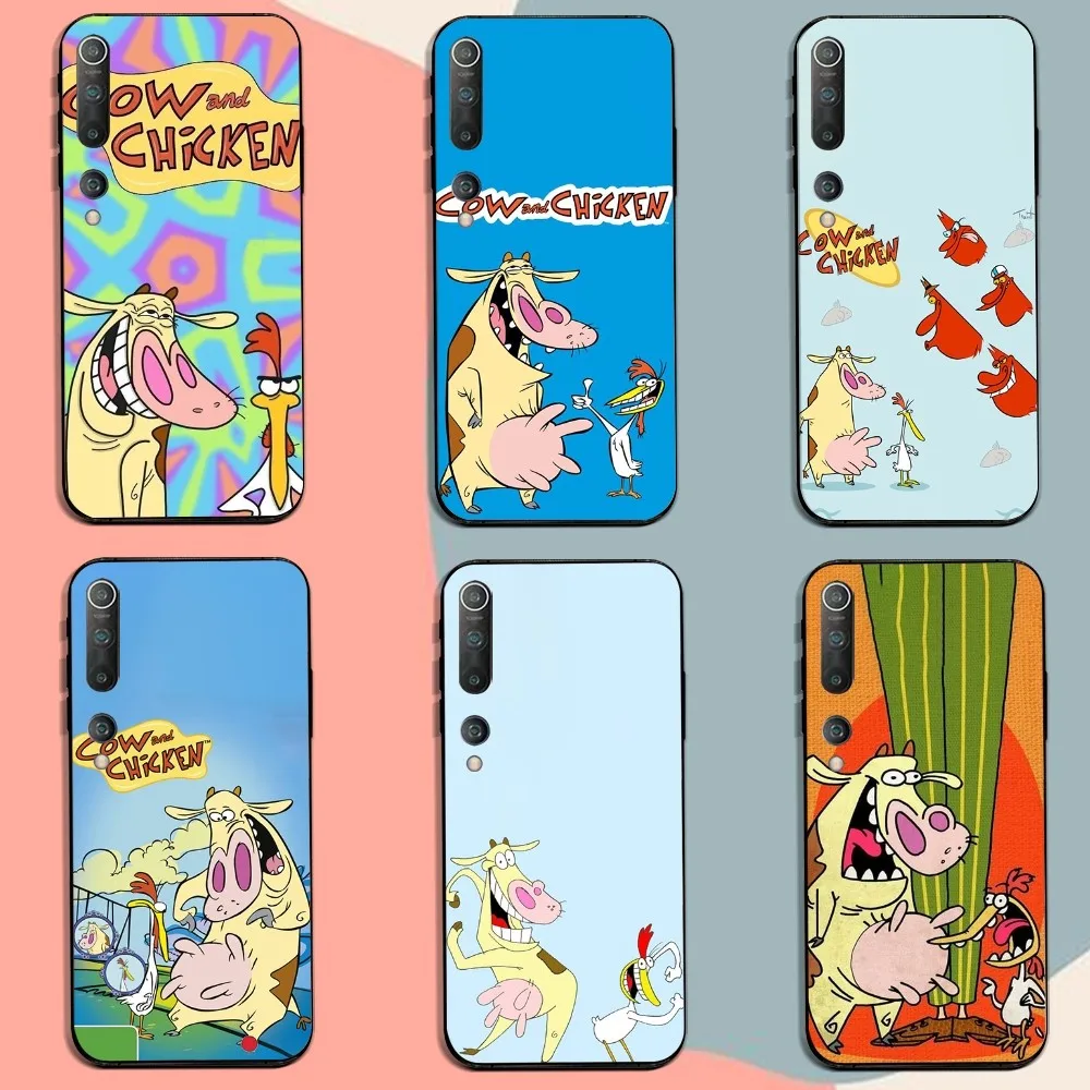 Cartoon C-Cow And Chicken Phone Case For Xiaomi 11 Redmi Note 11 5G 8T 9A 9 10T Note8Pro Note9 12SUltra Black Case