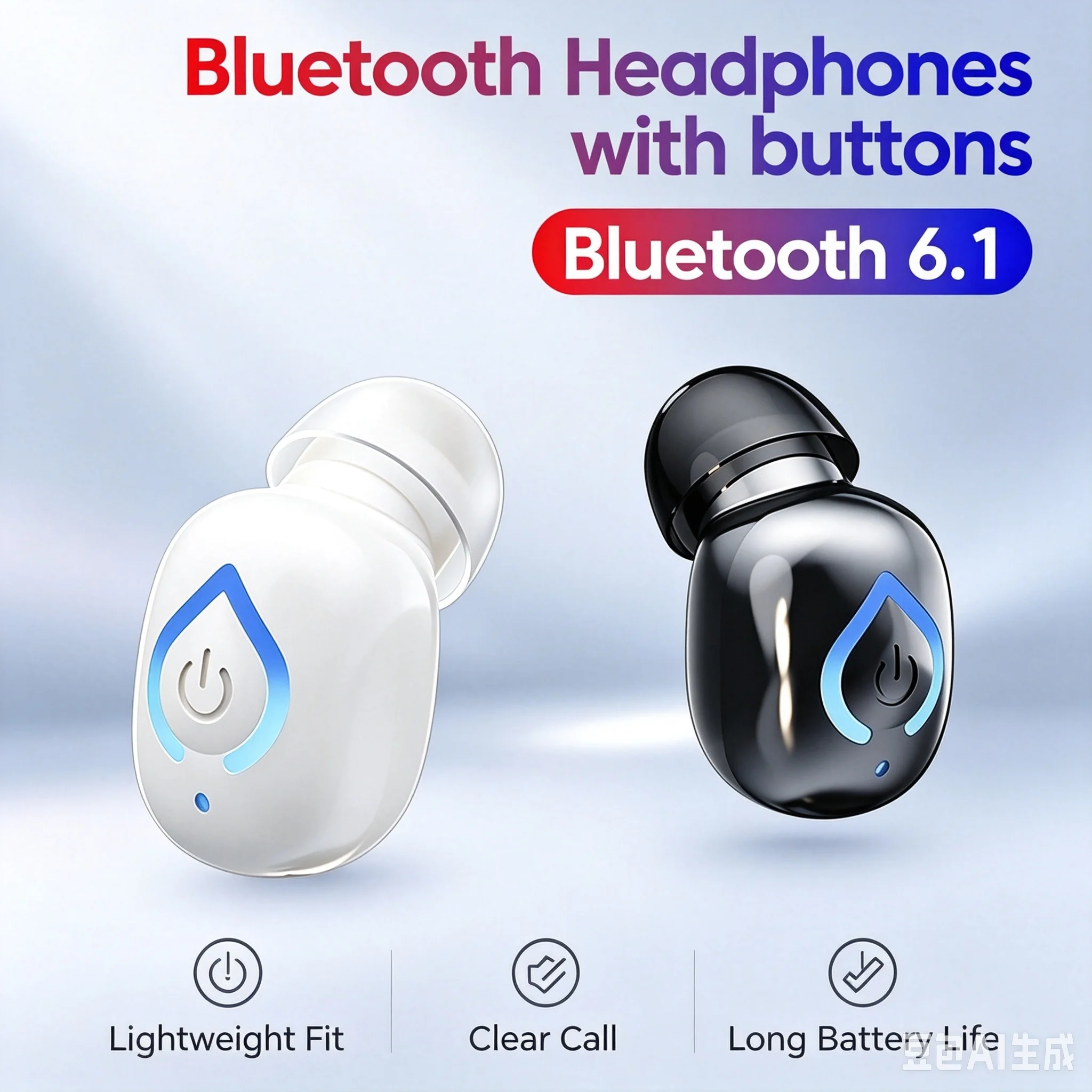 Wireless Single Mini Bluetooth Earbud Bluetooth6.1 28dB Noise Reduction 8mm Driver Type-C Fast Charge Invisible In-ear Headphone