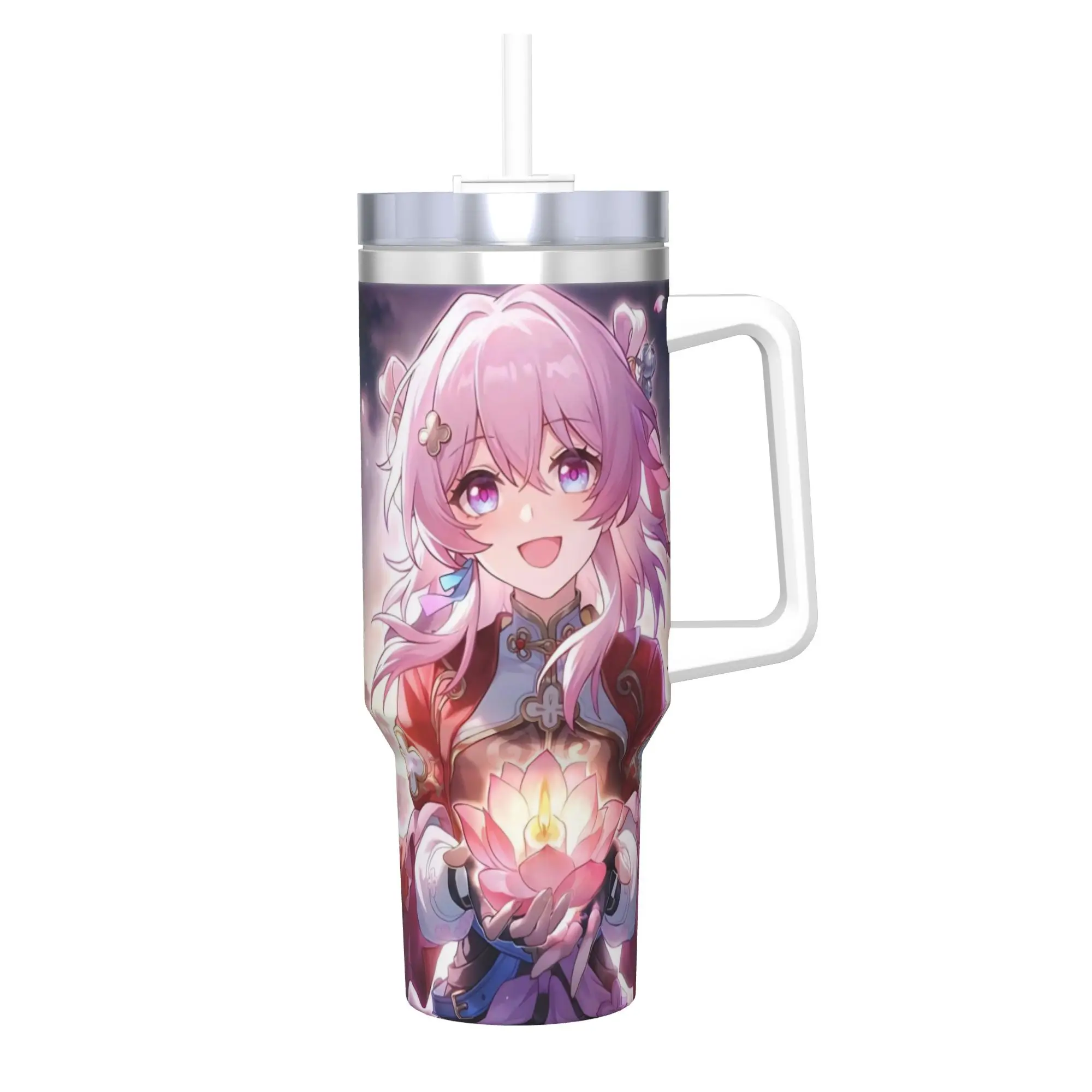 Honkai Star Rail Tumbler With Straw  Stainless Steel Mug Cups Double Wall Vacuum Insulated for Cold Or Hot 40oz