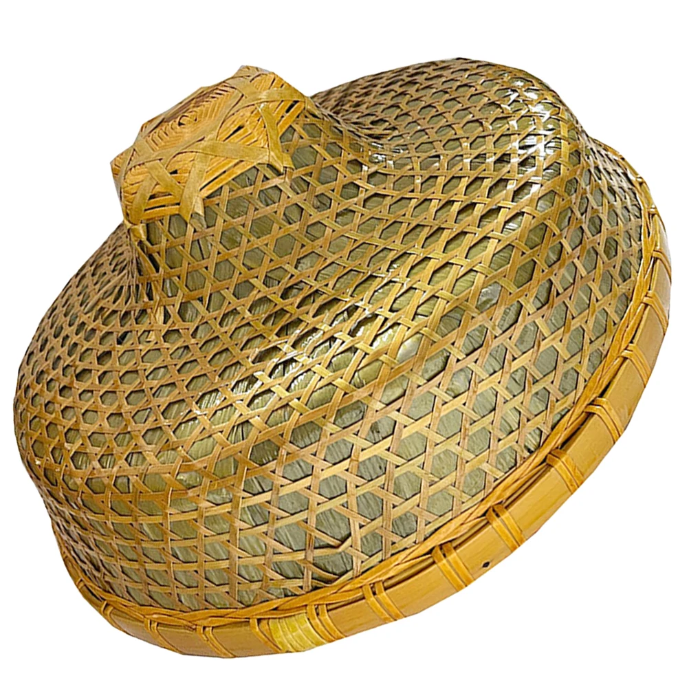 

Bamboo Hat Vintage Style Woven Sun Blocking Hat for Outdoor Fishing Beach Use Lightweight Rain Proof Farmer Cap