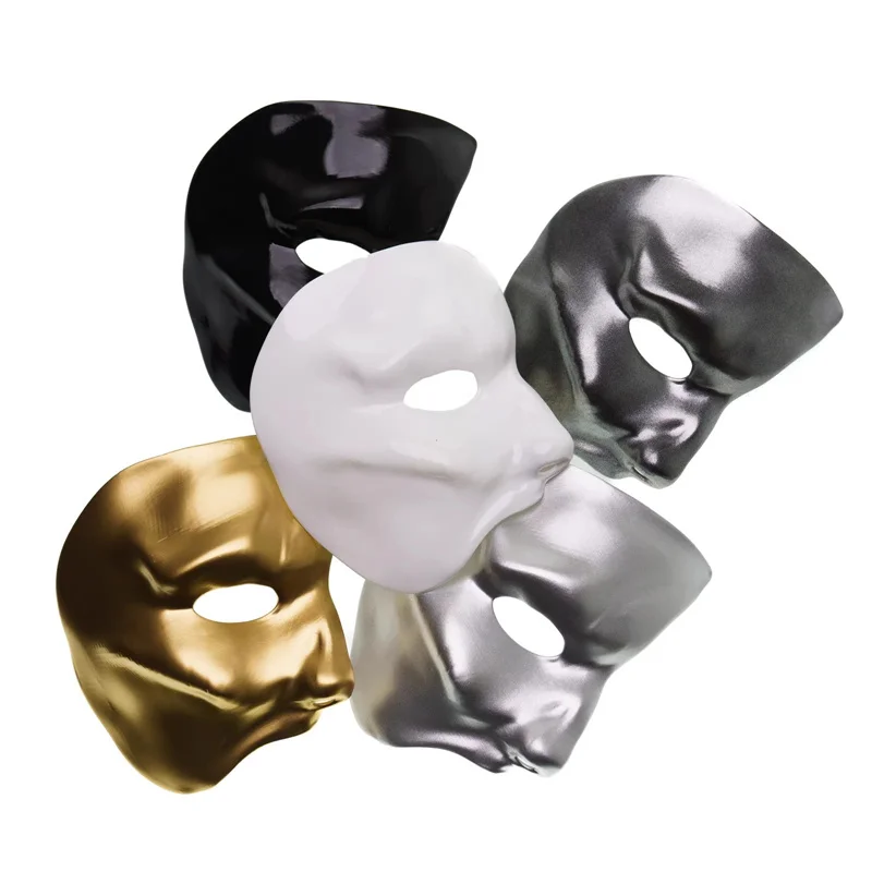 Halloween Phantom of The Opera Cosplay Mask Half Face Mask Vintage Venetian Masquerade Carnival Festival Bar Opera Stage Prop