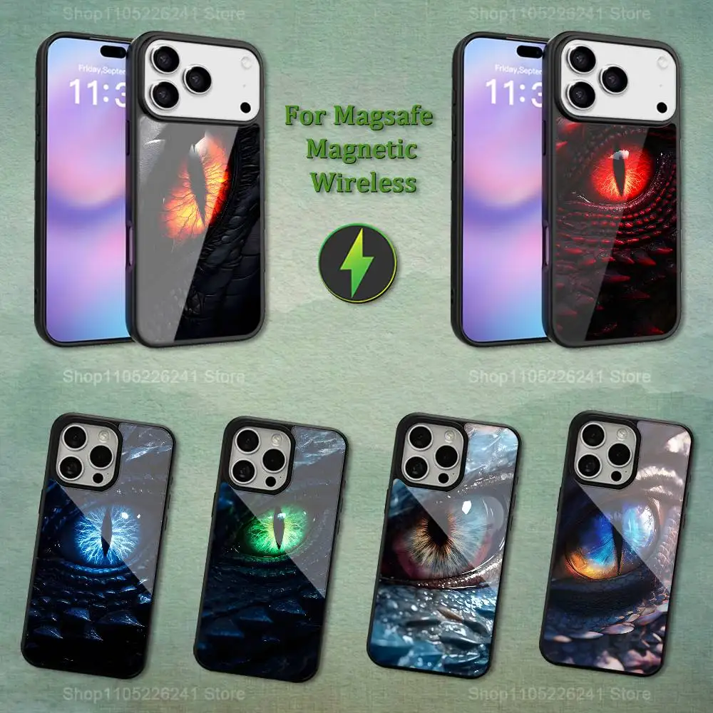 

Cool Eye Art Dragons Eye Phone For iPhone 17,14,11,15,16,13,12,Pro,Max,For Magsafe,Plus,Mini, Magnetic Wireless Charging Case
