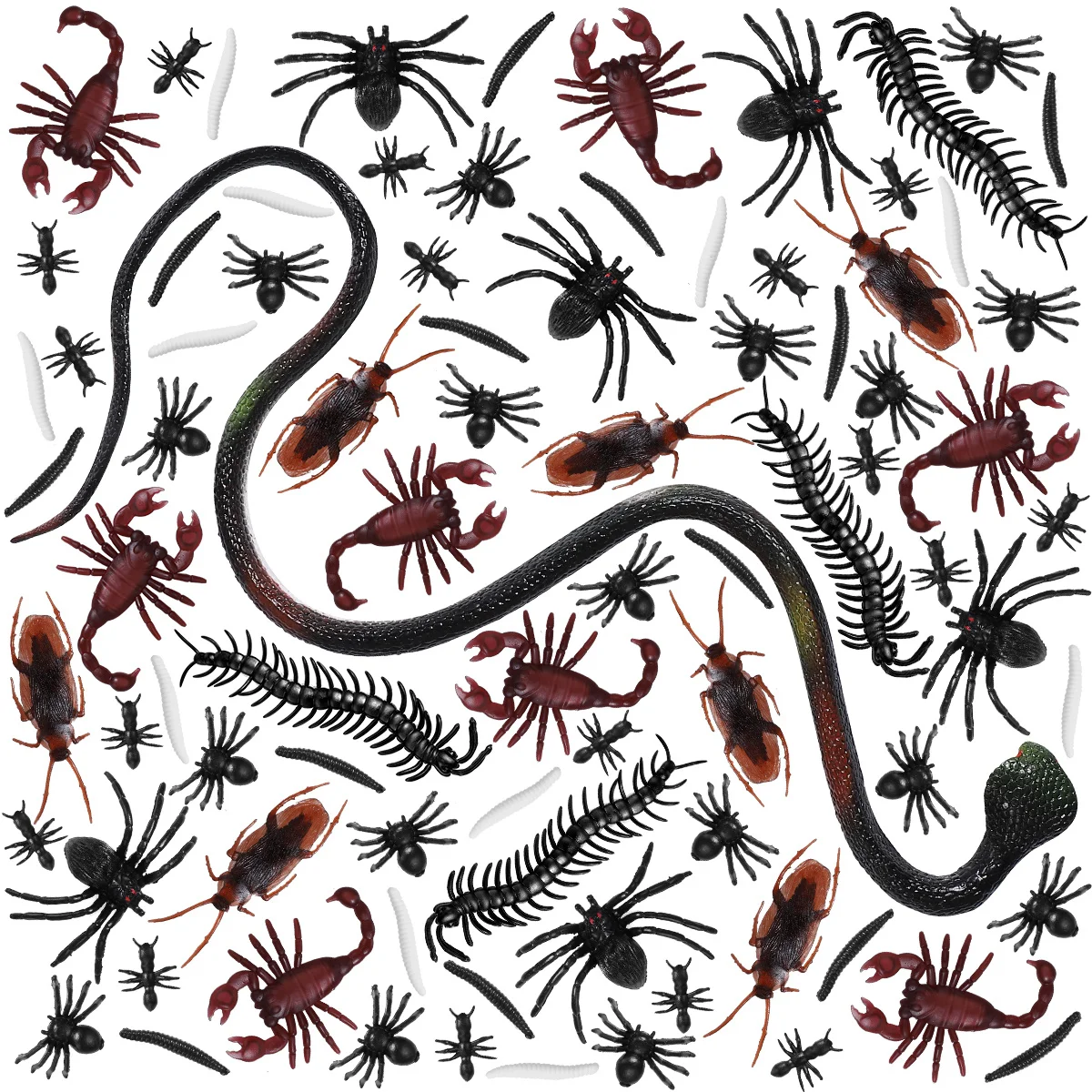 169pcs Realistic Insect Halloween Prank Props Simulated Animal Educational Bugs Kids Fun gifts Novelty Joke
