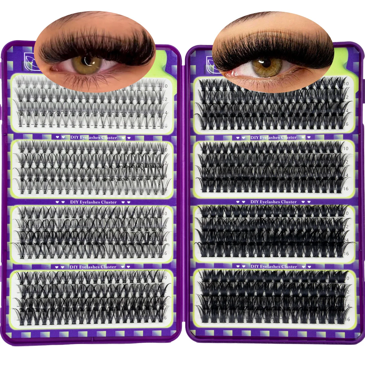 Braune Cluster-Wimpern DIY Einzelne Wimpernbüschel Natürliche Wispy-Wimpernverlängerungen Band Sauberer Mädchen-Make-up-Look Wiederverwendbar – Detail 9