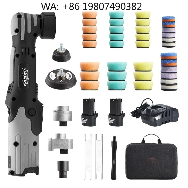 12V Cordless DA RO Dual Mode Mini Car Polisher 2‑in‑1 With 2Pcs 2.0Ah Battery Paint Correction Detailing Workshop Tools