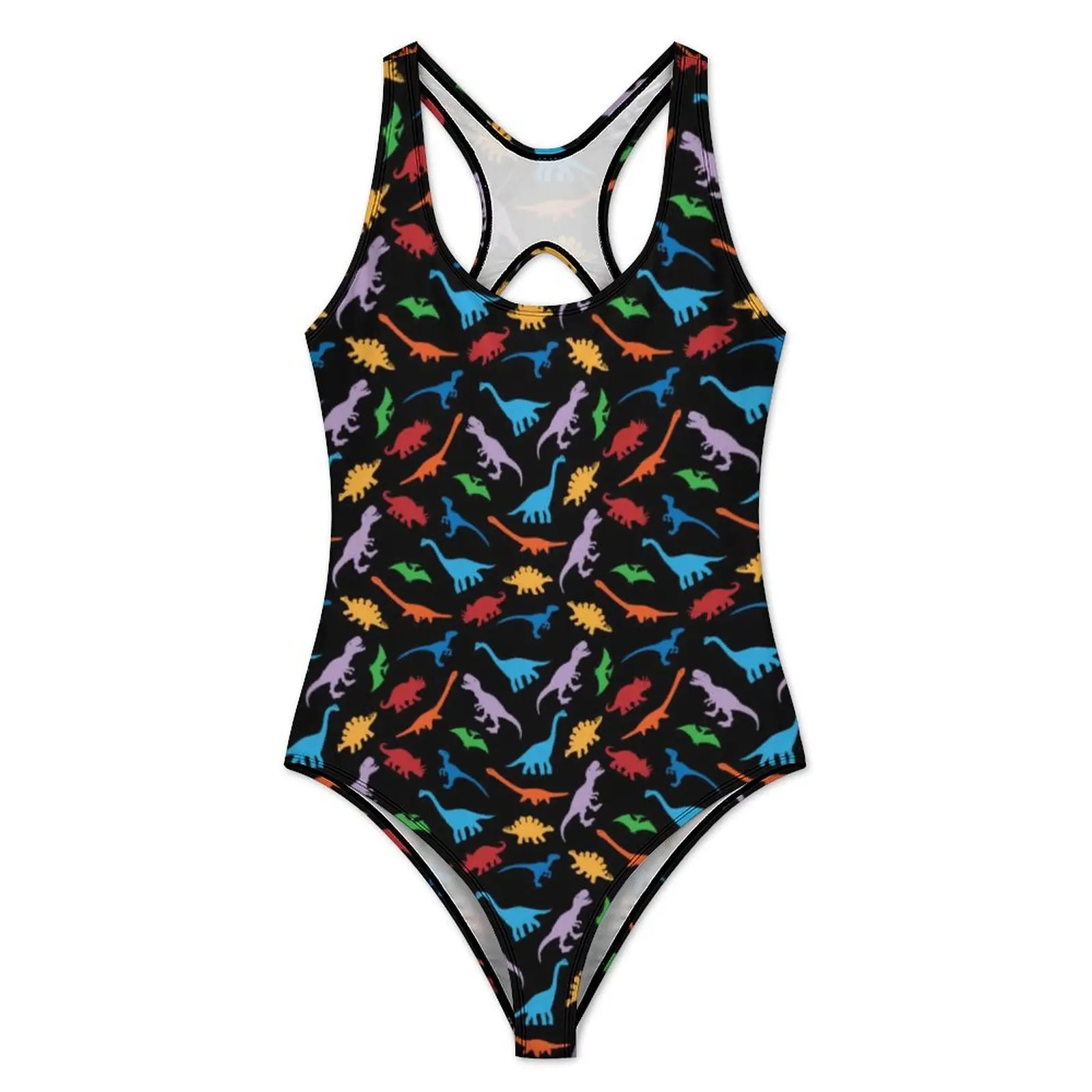Colorful Dinosaur Swimsuit Cute Animal Print One-Piece Swimwear Push Up Stylish Bathing Suits Sexy Fitness Design Bodysuit