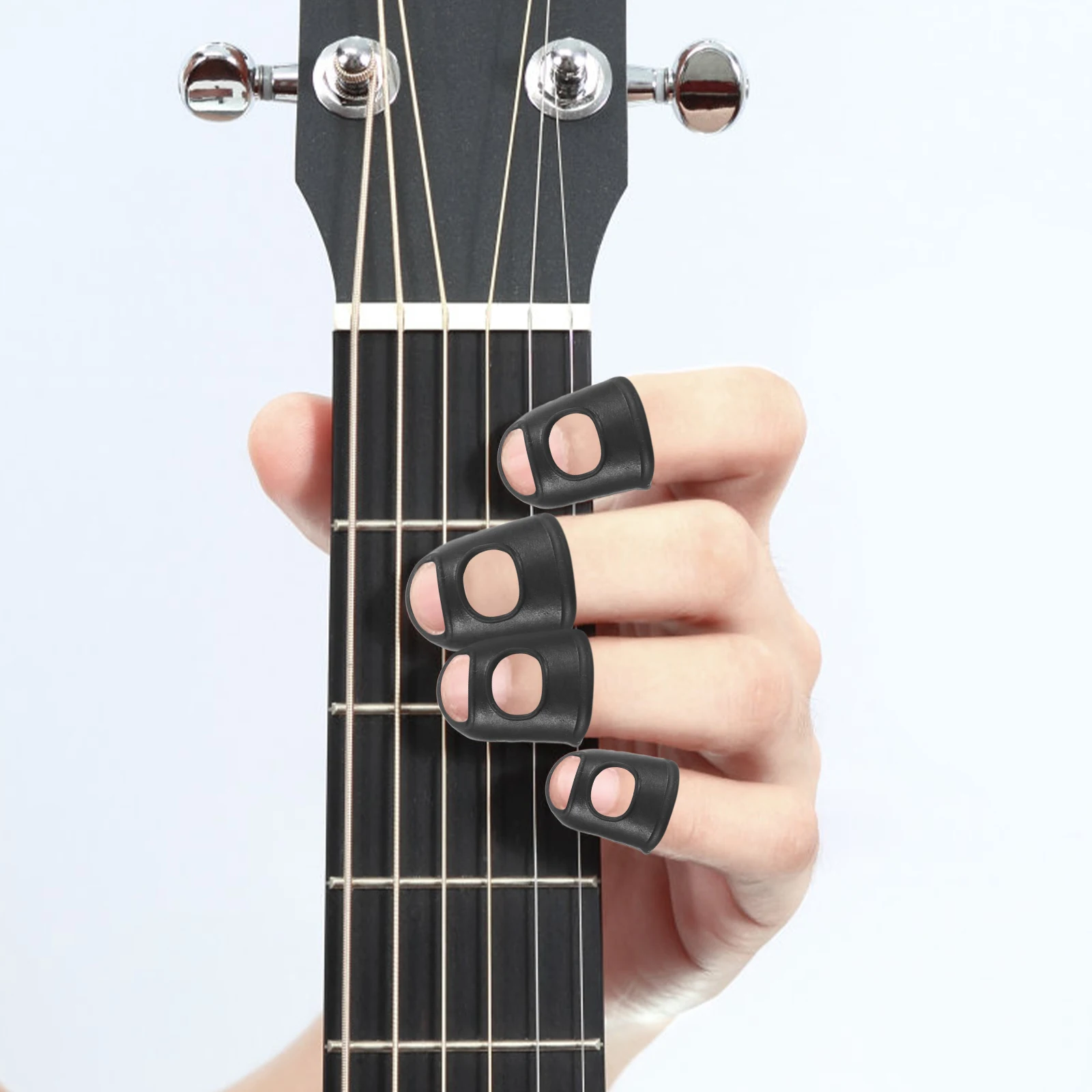 

35pcs Guitar Protectors Silicone Finger Sleeve Tips Protection Caps For Bass Acoustic Players Durable Reusable Various Colors