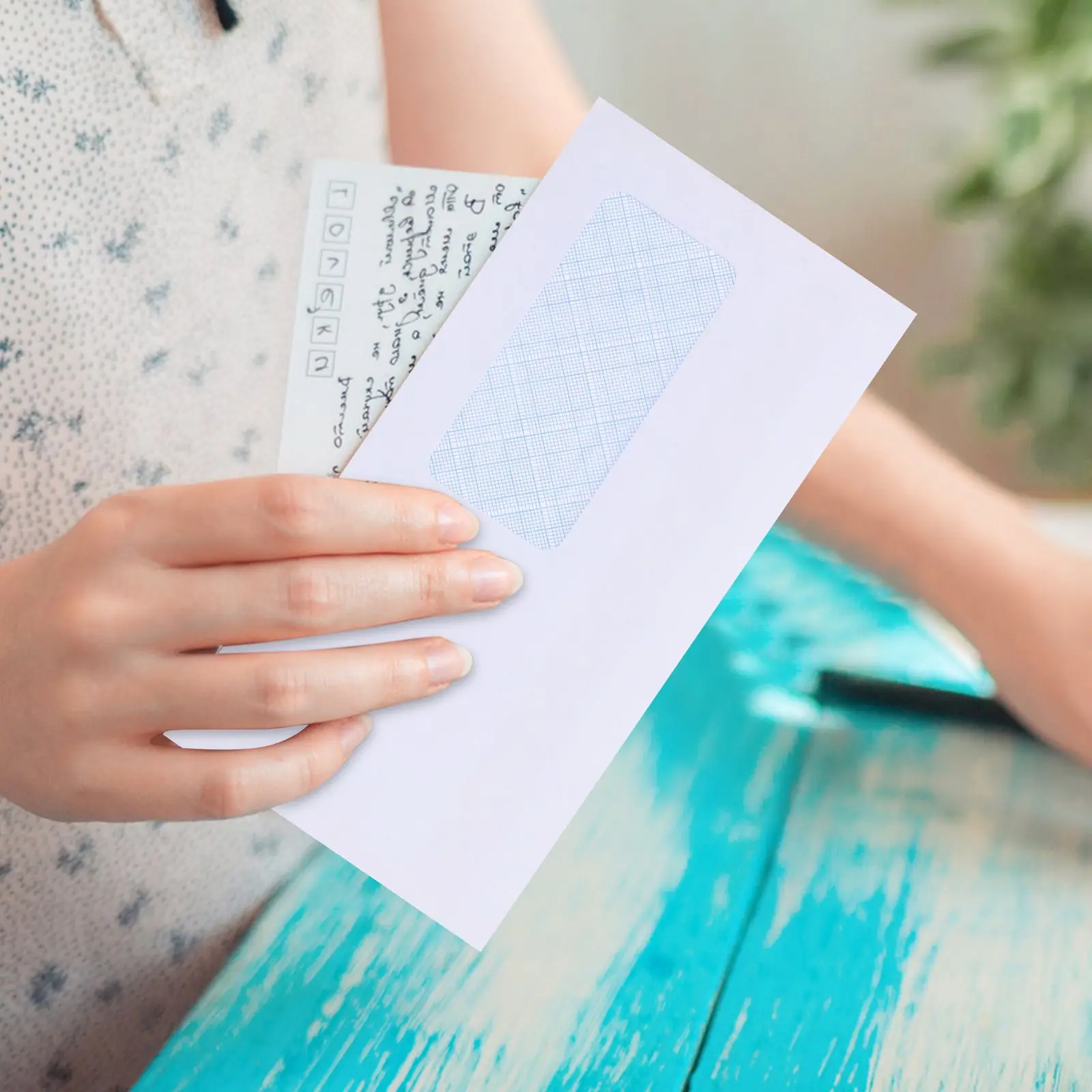 50 Pcs Self-sealing Security Envelope Envelopes Peel and Window Left Business Double Offset Paper Document Receipt