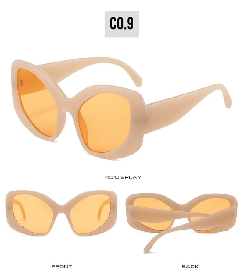 Shabuna Mode übergroße Cat Eye Frauen Sonnenbrille Sonnenbrillen UV400 Retro Männer matte Bonbon Farbe Sonnenbrille – Detail 15