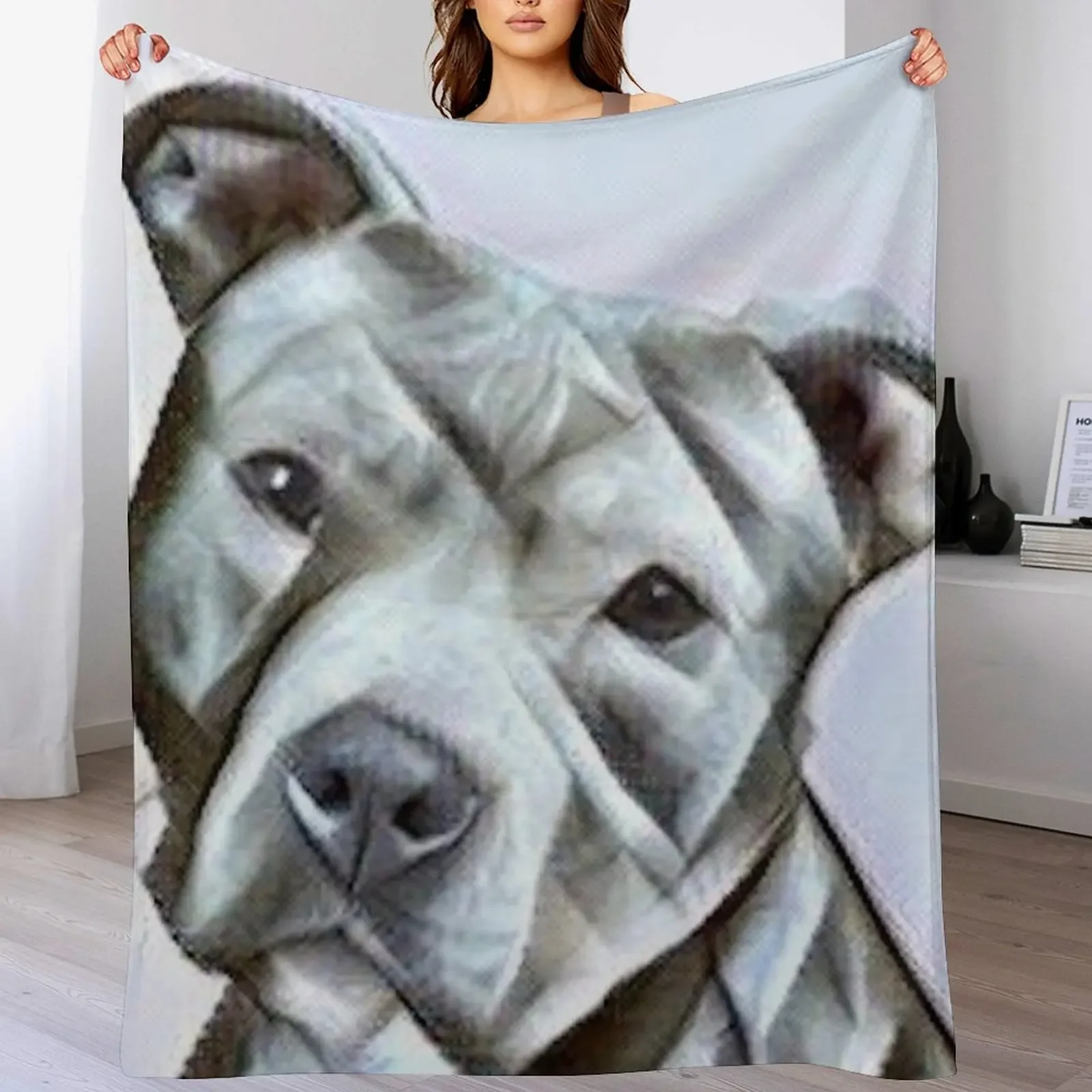 

Pitbull dog lover, a beautiful design of a Blue Nose Pit Bull of this gentle loyal breed Throw Blanket Plaid Blankets