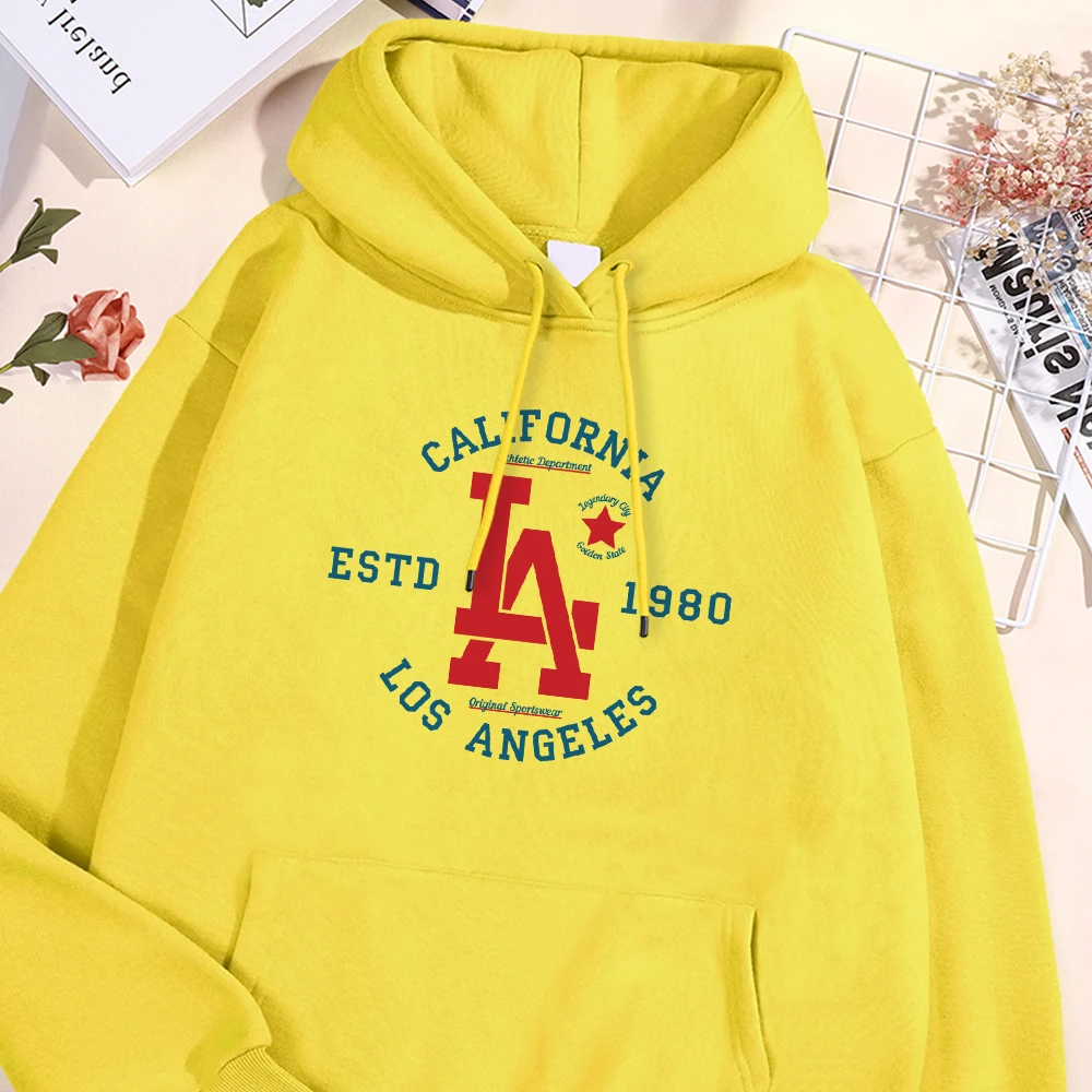 California Los Angeles Letter Man Hoodies Simple Oversize Fleece Hoodie Autumn Pullover Flexible Sports Shirt Hoody Loose Tops