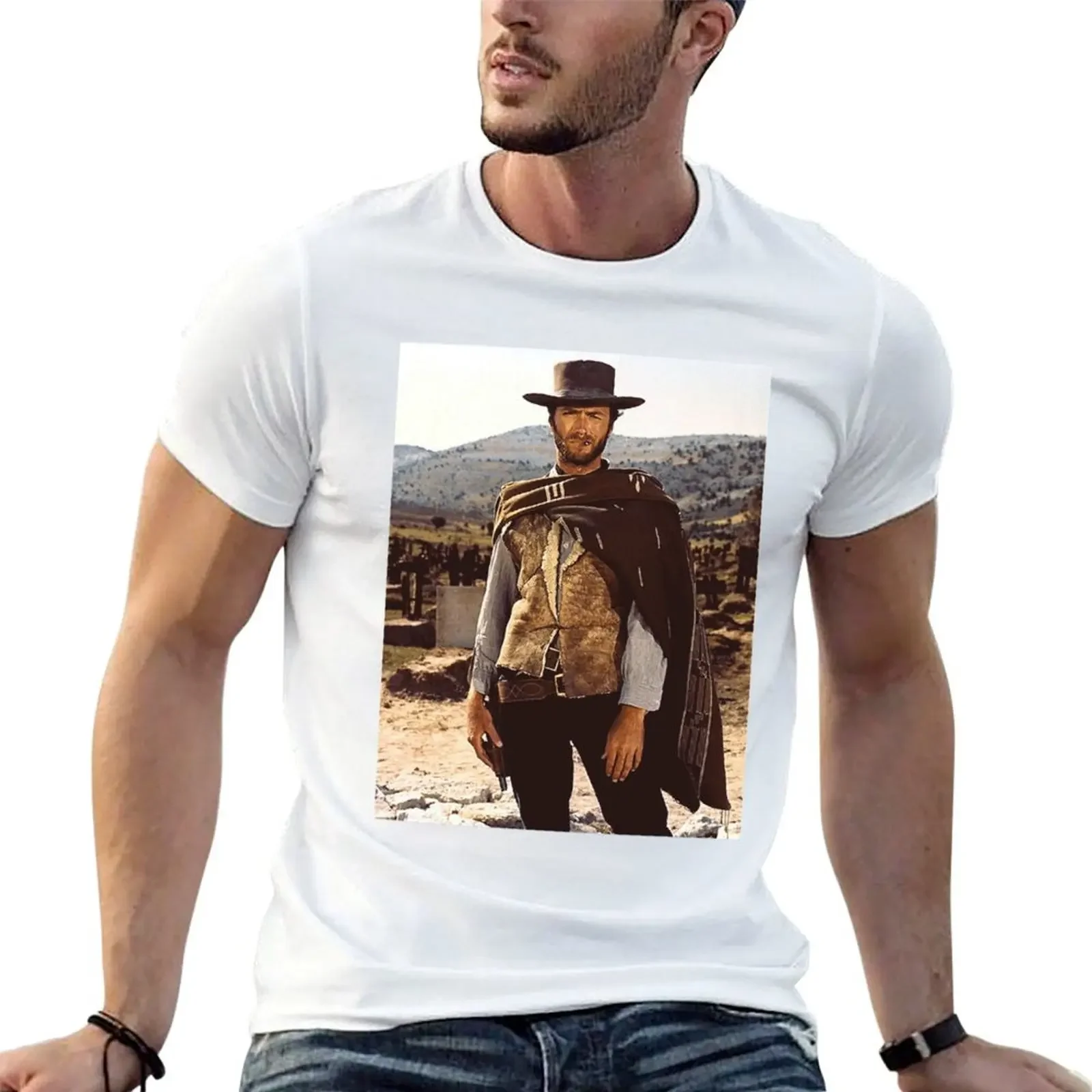 clint-eastwood-posters T-shirt summer top Short sleeve tee t shirts men