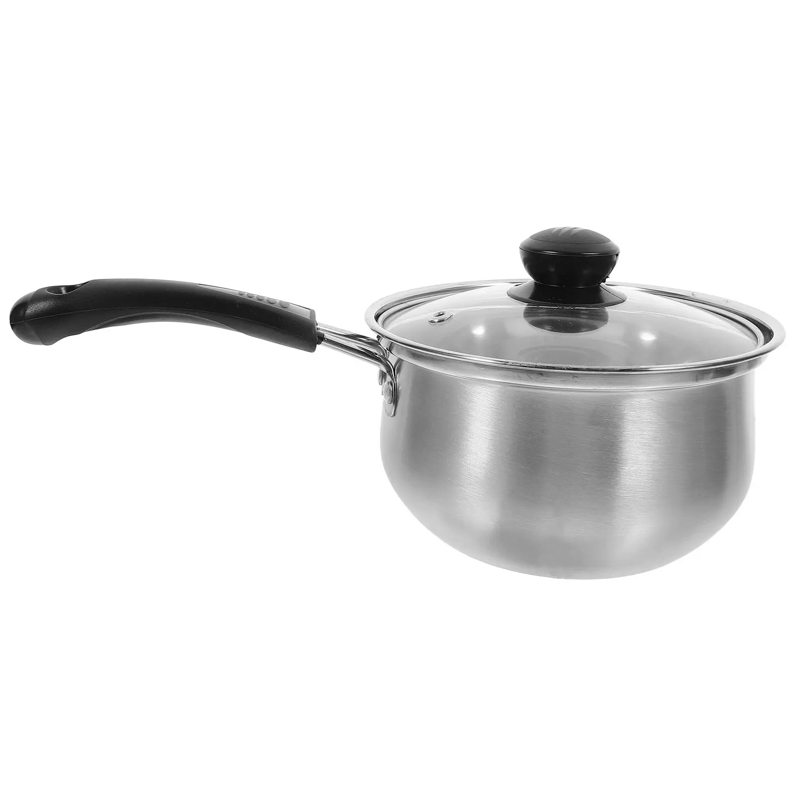 

1Pcs Stainless Steel Milk Pot Creative Design Ergonomic Handle Soup Pot for Home Use Energy-Saving Quick-Heating Non-Stick