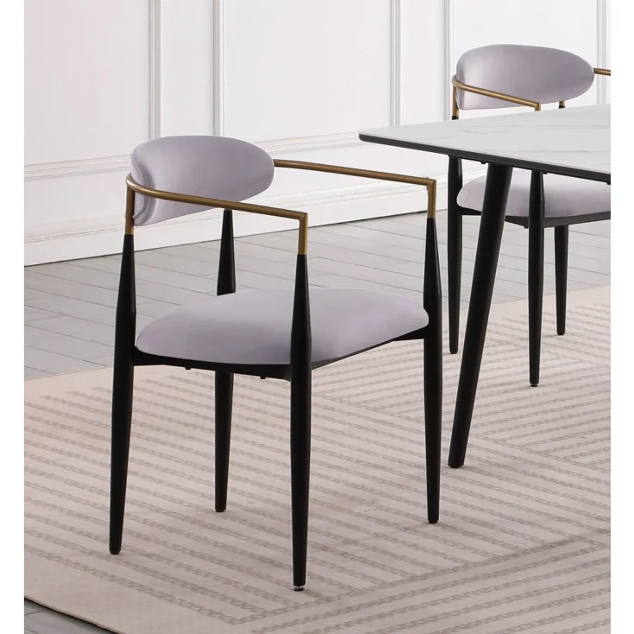 

Modern Contemporary 2pcs Side Chairs Gray Fabric Upholstered Ultra Stylish Chairs Set