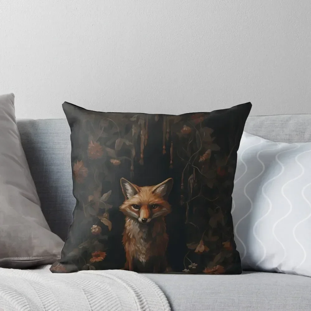 

Cunning fox dark academia gothic cottagecore decor Throw Pillow Luxury Pillow Cover Christmas Covers pillow