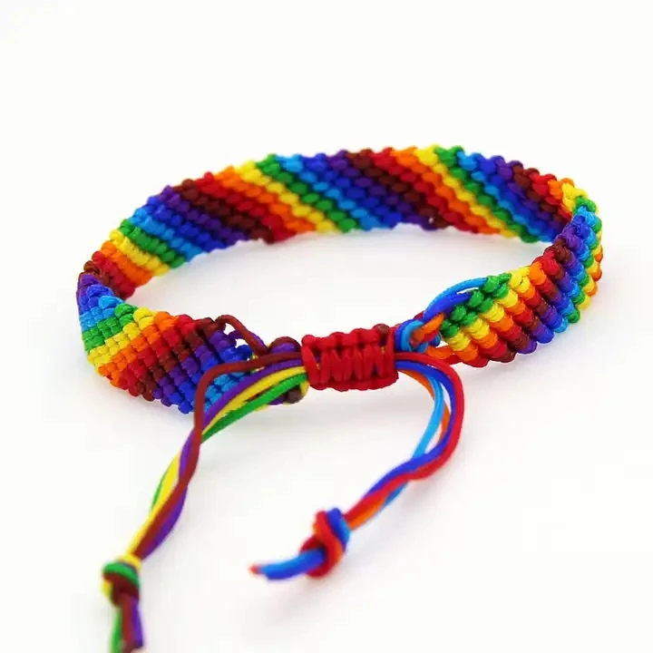 Multicolor String Rainbow Color Woven Friendship Bracelet Women 2024 New Fashion Cord Handmade Waterproof Beach Jewelry Present