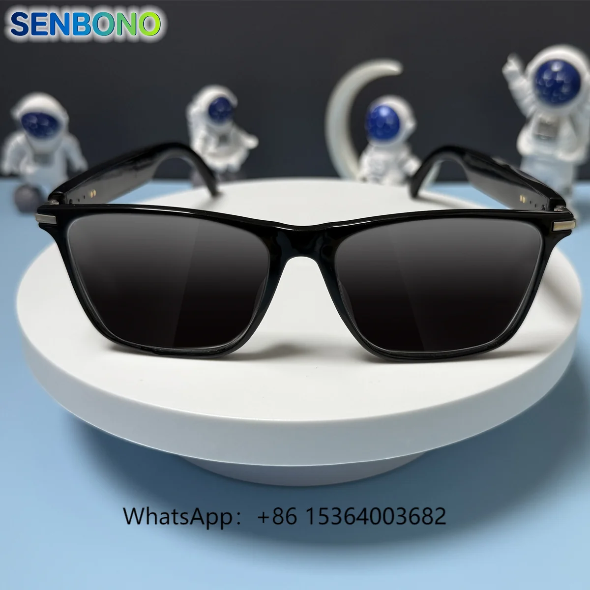 

TJXL-SENBONO M-01 Smart Glasses Hands-Free Call Music Headphone Anti-Blue Smart Sport Eyeglasses Wireless BT Voice Sunglasses