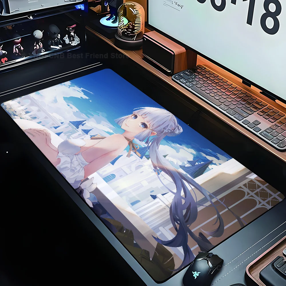 

Kamisato Ayaka Genshin Impact Mousepad Mouse Mat Desk Mat With Pad Gaming Accessories Prime Gaming XXL Keyboard Pad