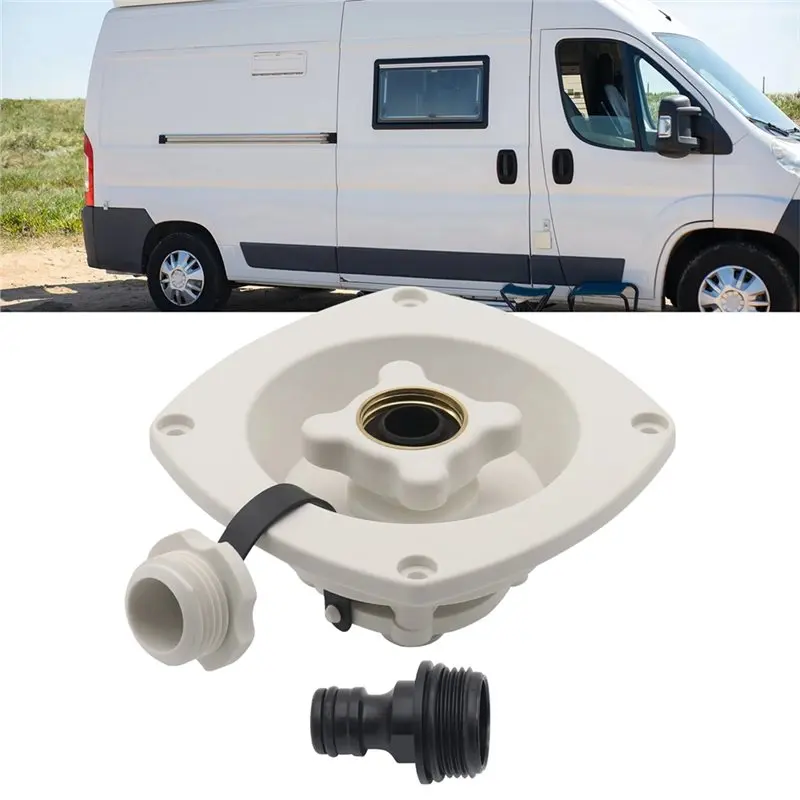 A64P-RV City Water Fill Inlet Water Fill Inlet Built In Check Valve For Boat Gravity Water Inlet Fill Dish Marine Caravans
