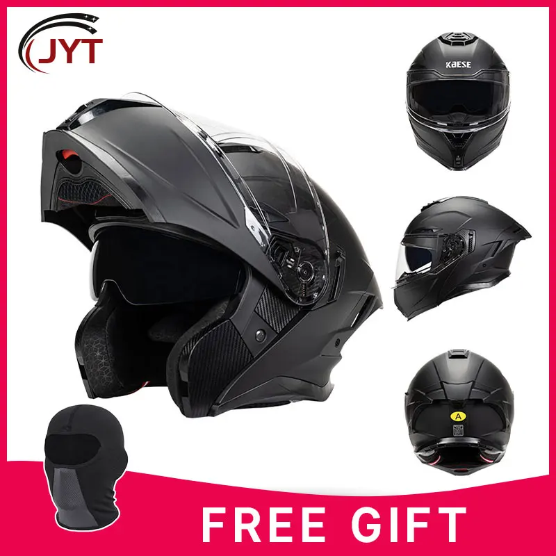 Full Face Flip Up Helmet for Motorcycle Moto Pilot Men Women Cafe Racer Flip-up Modular Helmet Motocross Cascos DOT Approved