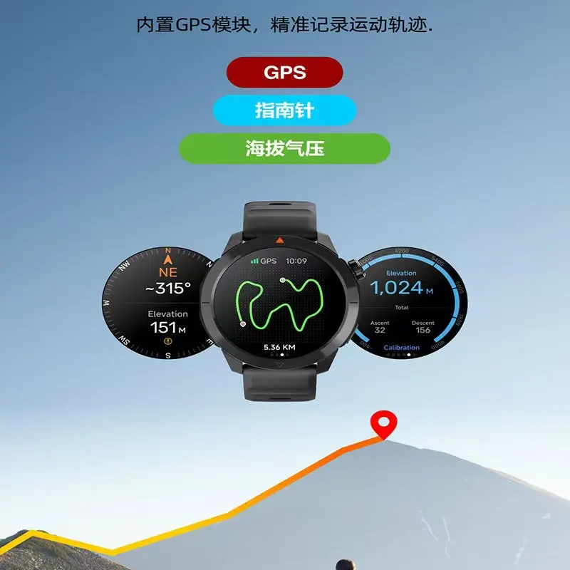 2026 Military Satellite Offline Map GPS Smart Watch Men 1.43''AMOLED Bluetooth Call Compass 5ATM Waterproof 100+Sport Smartwatch