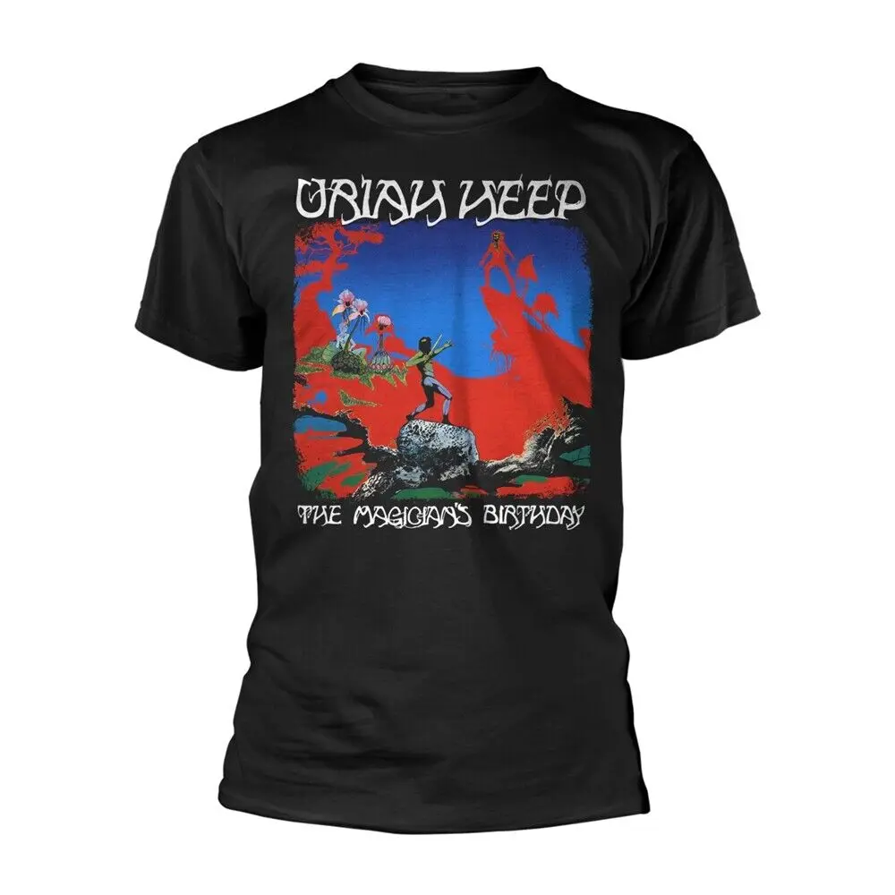 URIAH HEEP - THE MAGICIANS BIRTHDAY (BLACK) BLACK T-Shirt Medium   High Quality 100%Cotton Short Sleeve