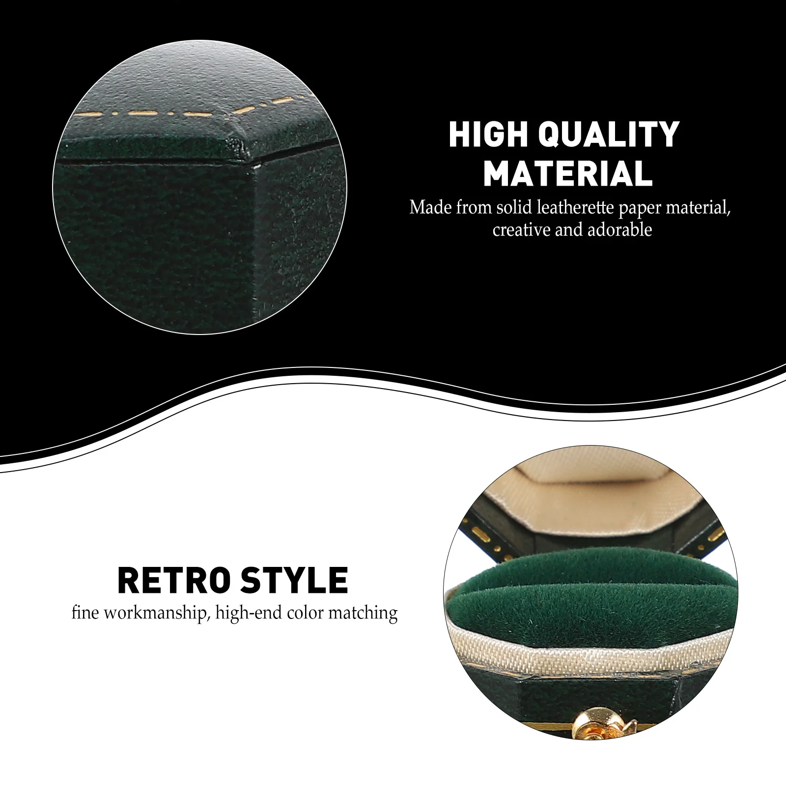 

Retro Octagonal Green Paper Storage Case Ring Container Ring Packing Box for Jewelry Travel Wedding Gifts