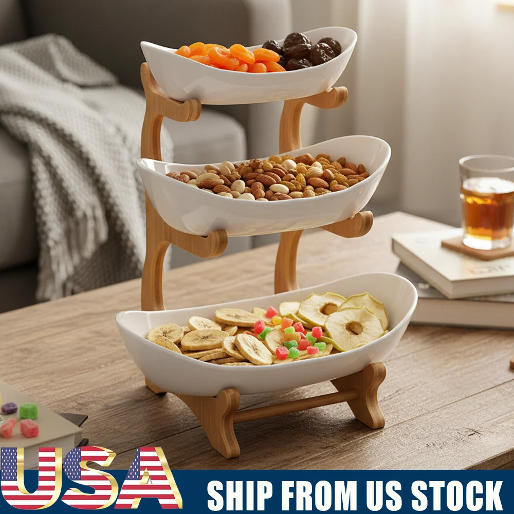 

3 Layer Durable Fruit Plate Dried Fruit Basket Candy Dish Cake Stand Salad Bowl Home Living Room Plastic Snack Dish