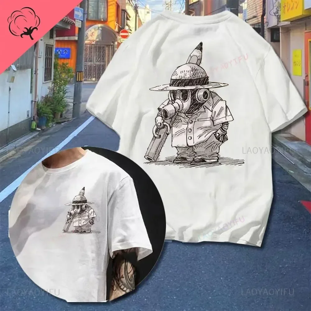 Manga Fan Clothing Souvenir T-shirt Toriyama Akira Signature Tees Toriyama Akira Robot Self-portrait Printed Cotton T Shirt