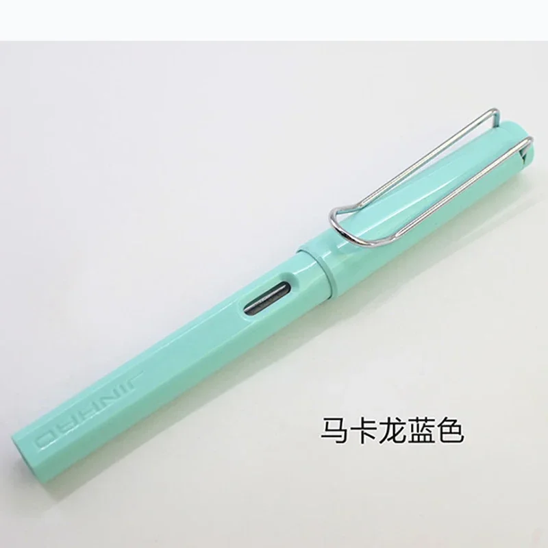 JINHAO 619 قلم حبر معكرون بلاستيكي ملون لطلاب المدارس الابتدائية والثانوية ممارسة قلم الخط