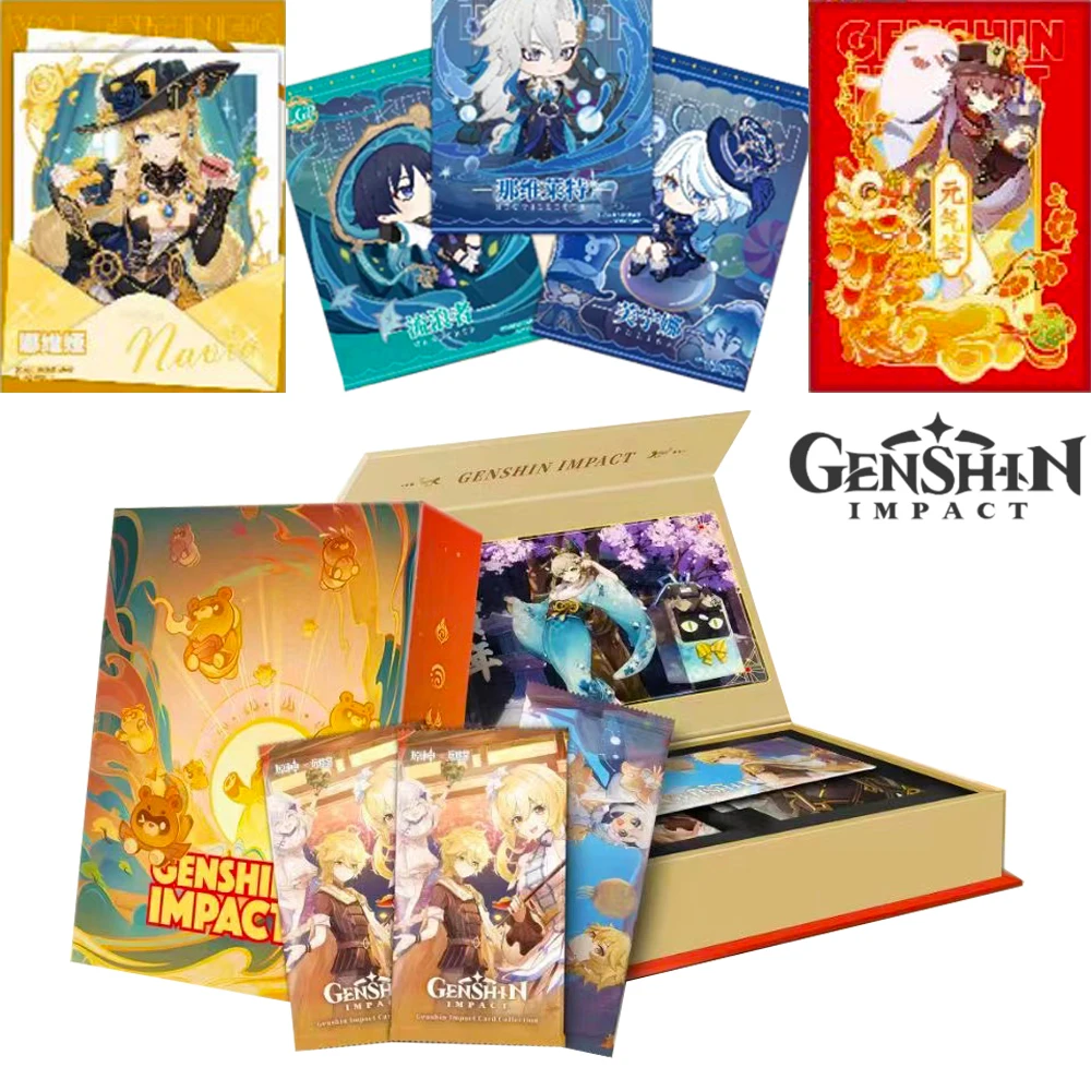 

Wholesale Genshin Impact Cards Anime Game TCG Collection Pack Booster Box Rare SSR Surrounding Toys Children Gift Family