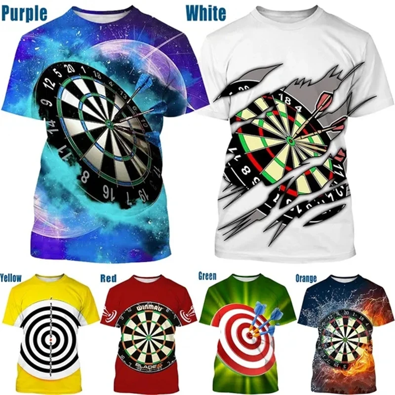 Streetwear Fashion Dart Board 3D Printing Short Sleeve Personality Casual Funny T-Shirts Oversized T Shirt Men Clothing New Tees