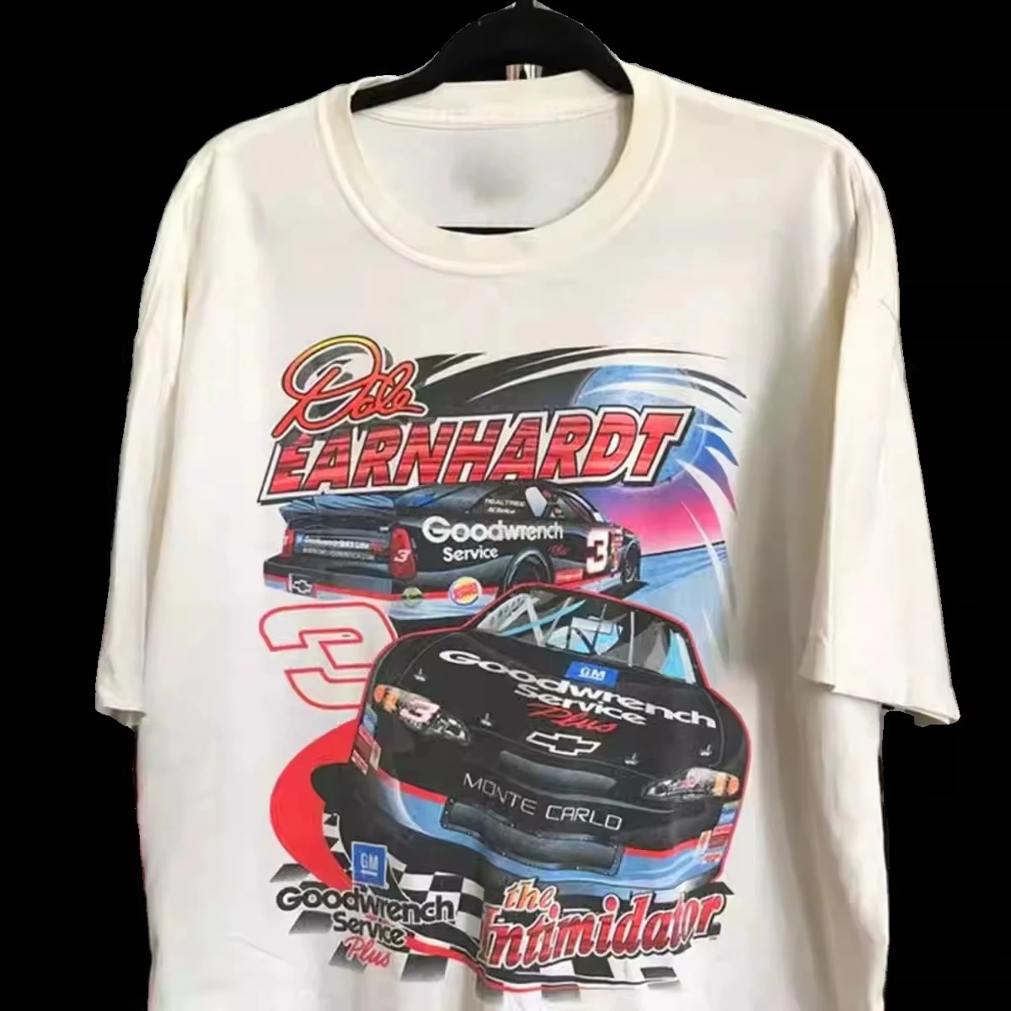 ملابس رجالية 100% قطن نورمكور التي شيرت 1990s DALE EARNHARDT الأمريكية الرجعية الشارع الشهير موضة المتضخم قميص سباق السيارات غير رسمي