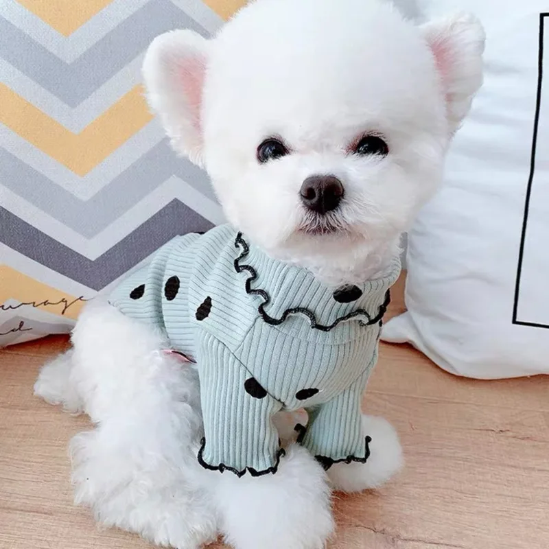 Cotton Dog Vest Cartoon Spot Pattern Vest For Dogs Coat Winter Warm Dog Vest Cat Clothes For Dogs Outfit Chihuahua Pet Vest