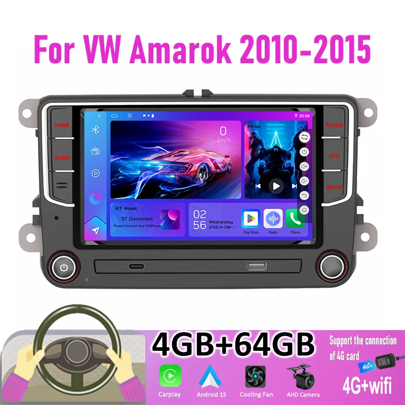 

7'' Car Radio For VW Amarok 2010-2015 Android 15 Support Wireless Apple Carplay 4G+WIFI 2DIN FM GPS