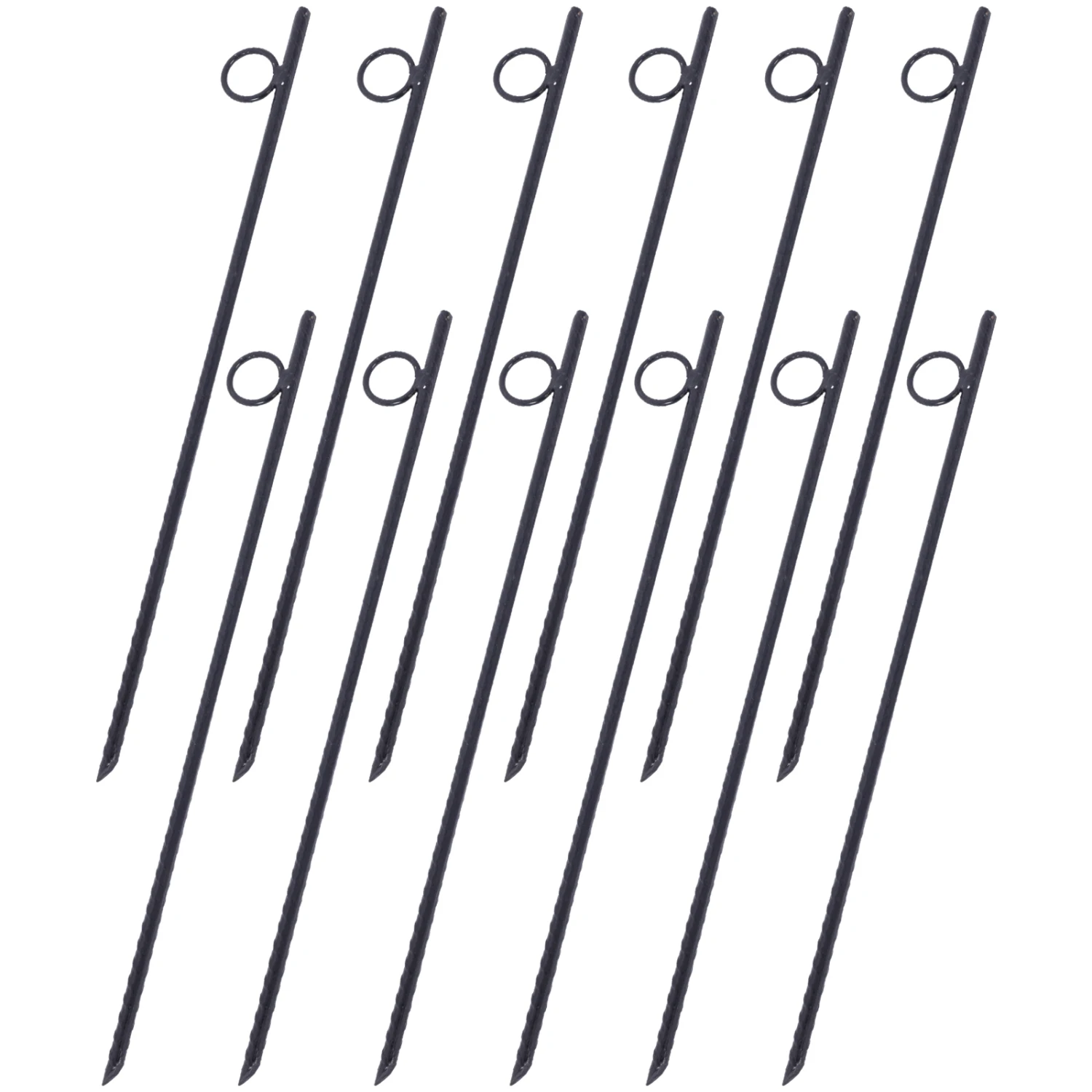 

12pcs 3/8x18 Inch Rebar Stakes with 1 Inch Loops - Heavy Duty Steel Tent Canopy Ground Stakes for Campsites and Canopies