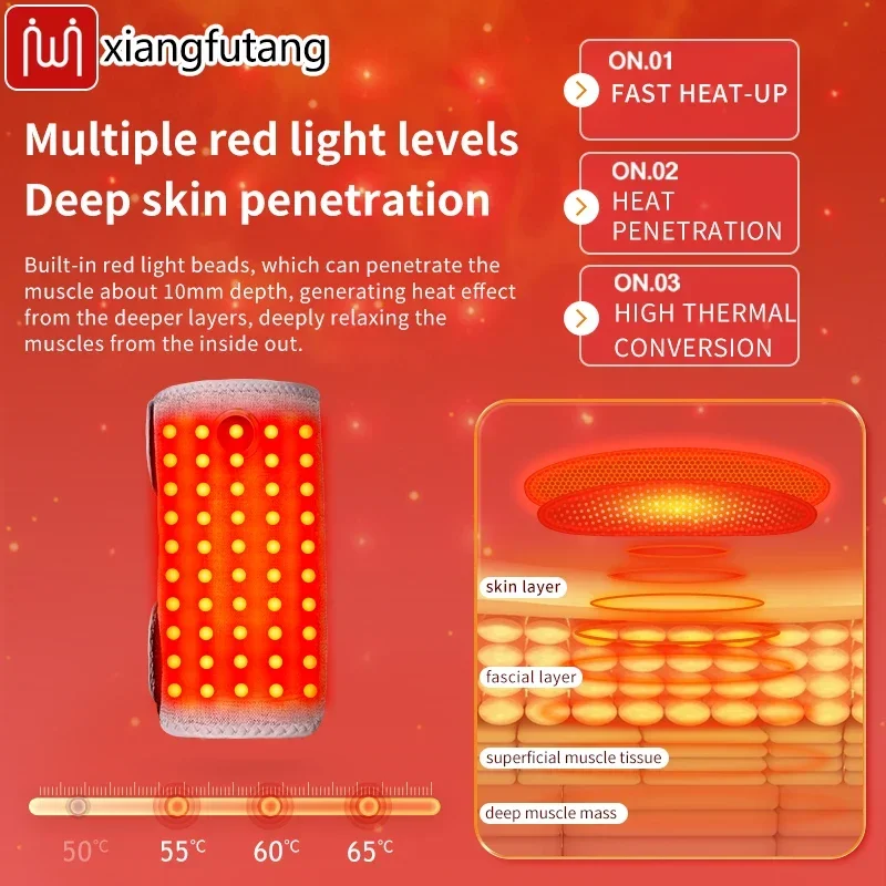 Беспроводная электрическая грелка для локтя с красным светом, 3-сторонние нагрева, грелка для рук, облегчение тендинита и артрита для мужчин и женщин