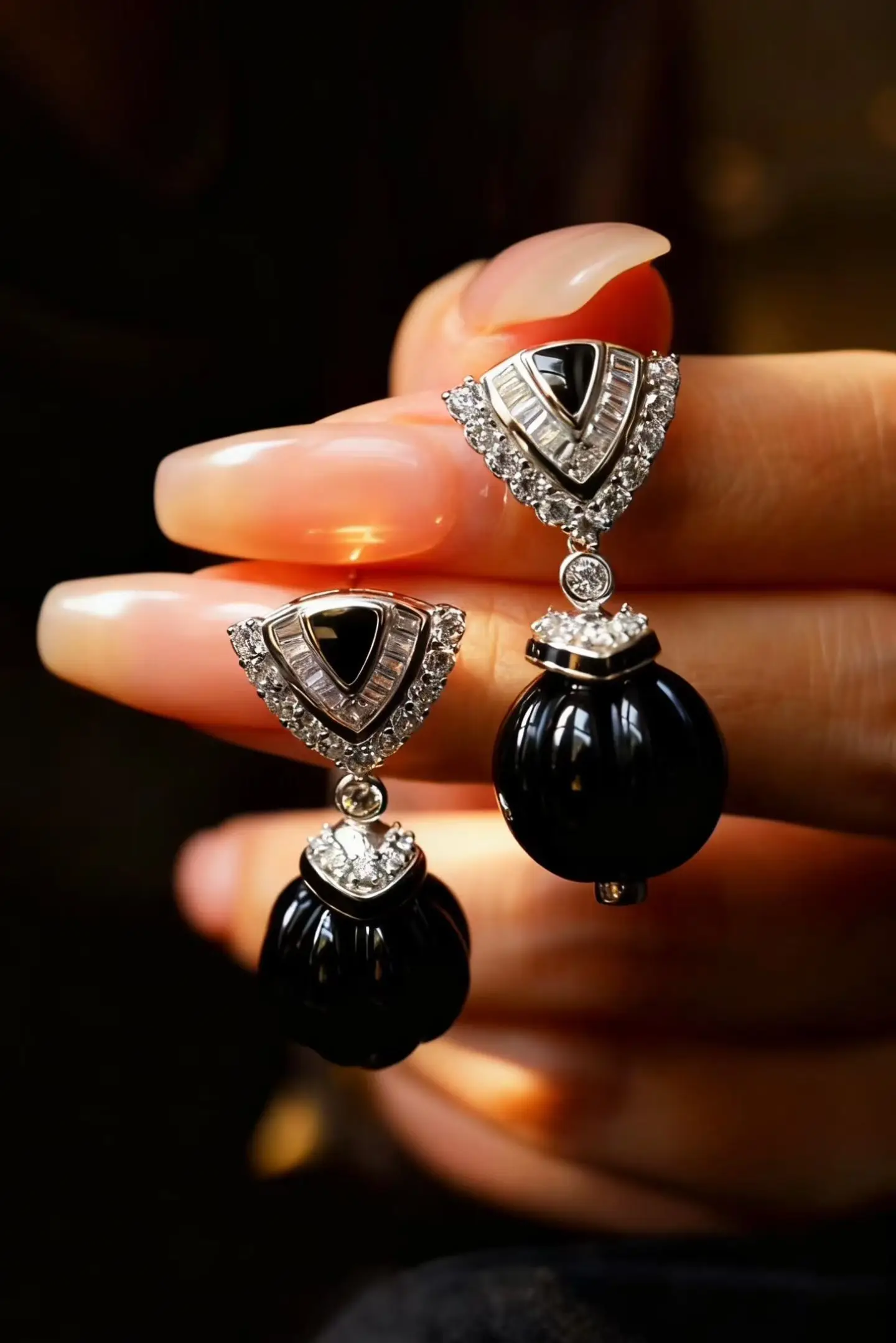 

Сертифицированные серьги La Belle Epoque 925, серебро, натуральный черный агат, тыква, бусина, висячие серьги, антикварные архитектурные ювелирные изделия