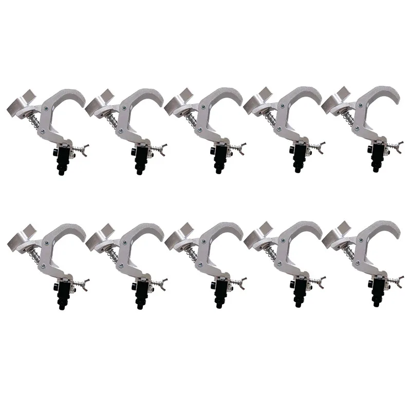 10Pcs 150Kg 40-60mm Aluminum Fold Clamp Hanging Hooks Stage Light Hook Loading Truss Tube Moving Head Beam Lamp Connector Clamp