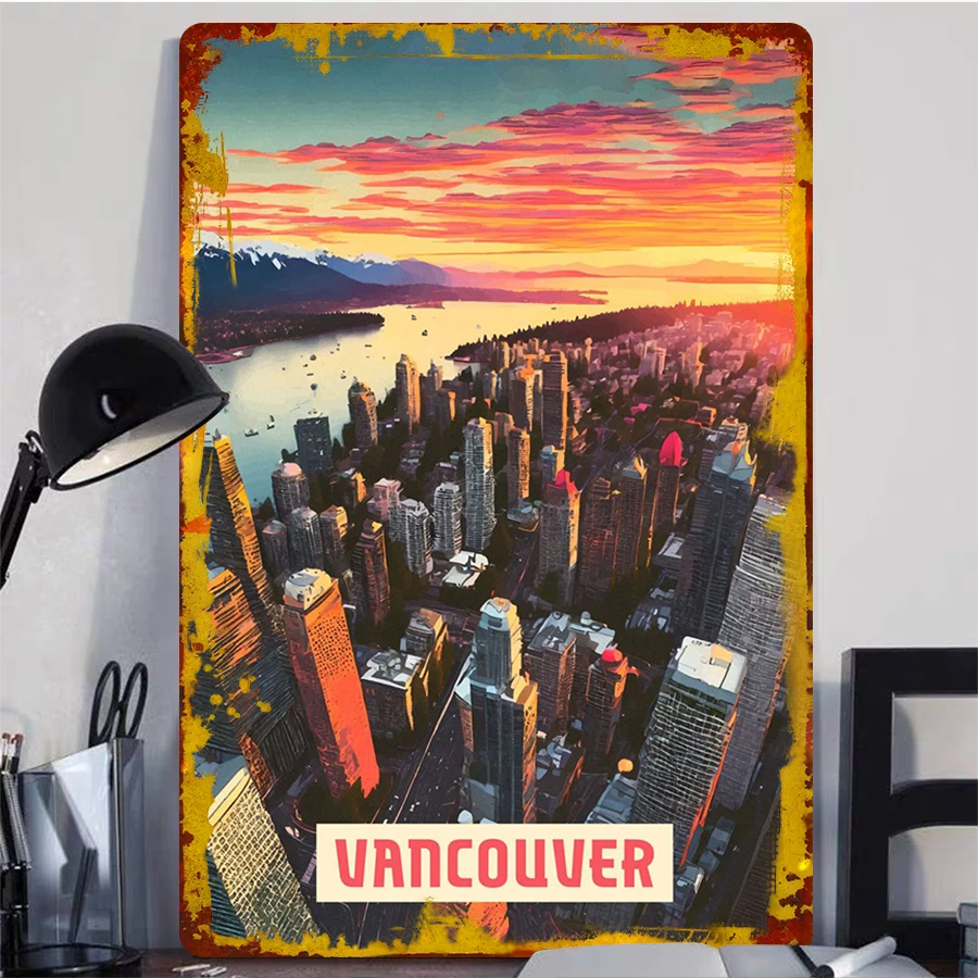 Vancouver Skyline Sunset Metal - огляд і ціна Home Decor Vancouver