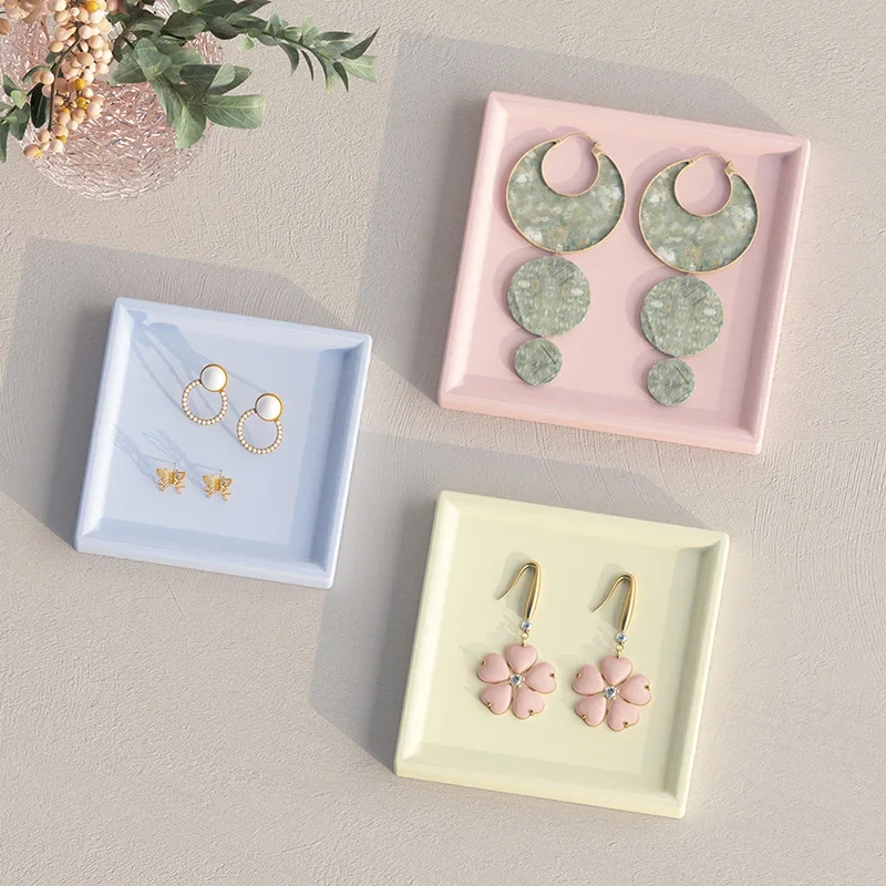 

Геометрический лоток для хранения, силиконовая форма, сделай сам, форма для подставки из эпоксидной смолы, круглая квадратная овальная форма для подноса для ювелирных изделий, маленькая пластина, гипсовые формы