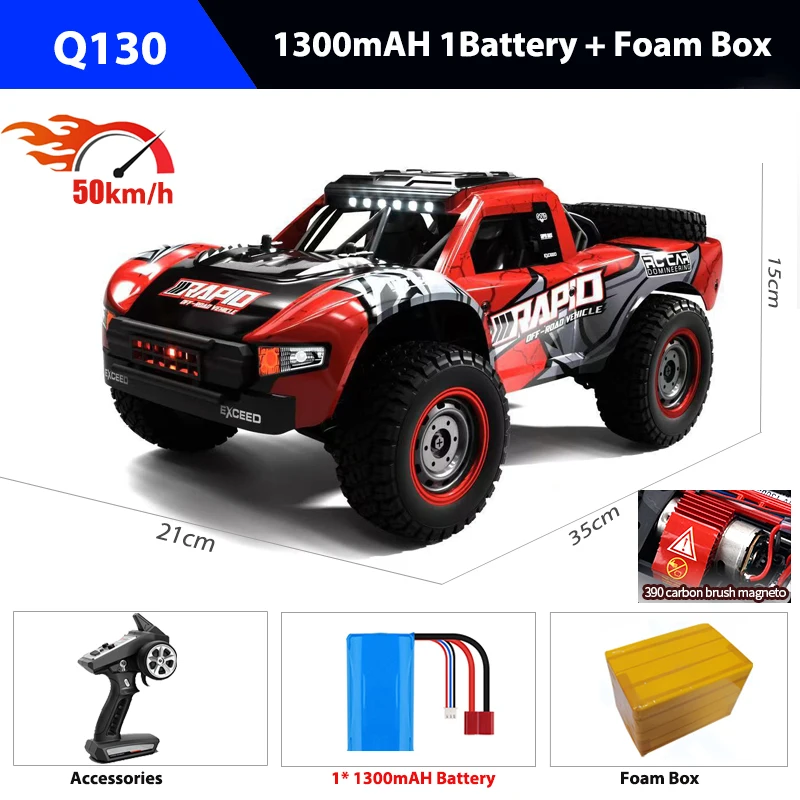 1/14 Q130 RC Auto Woestijn 4WD Off-road Truck 2.4G Hoge Snelheid Auto Racing Drift Afstandsbediening voertuig Speelgoed Voor Jongens Kinderen