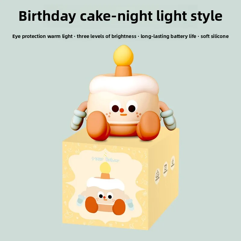 Creative Birthday Cake Small Night Light Bedroom Bedside Companion Sleep Light Decorative Atmosphere Light Room Decor