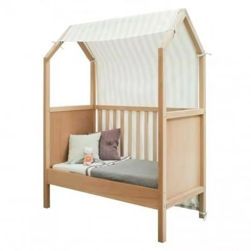 

Natural solid wood crib Modern simple children's bed