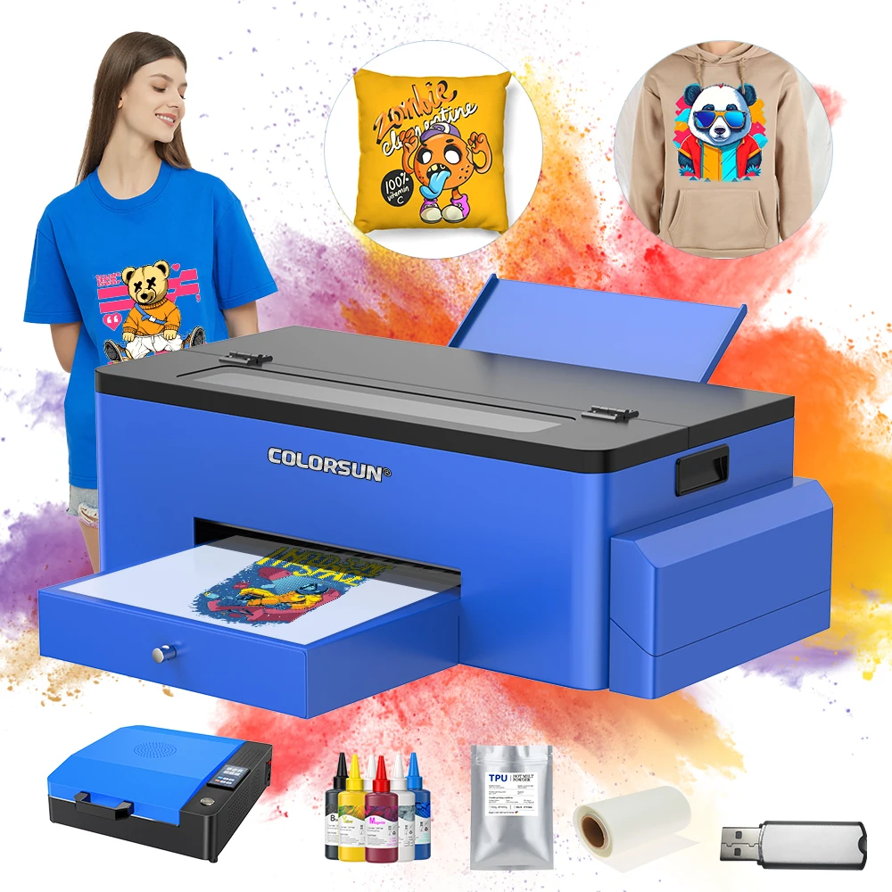 DTF Printer 30cm Transfer Printer With Roll Feeder Direct To Film A3 DTF Printer For Dark And Light Clothing