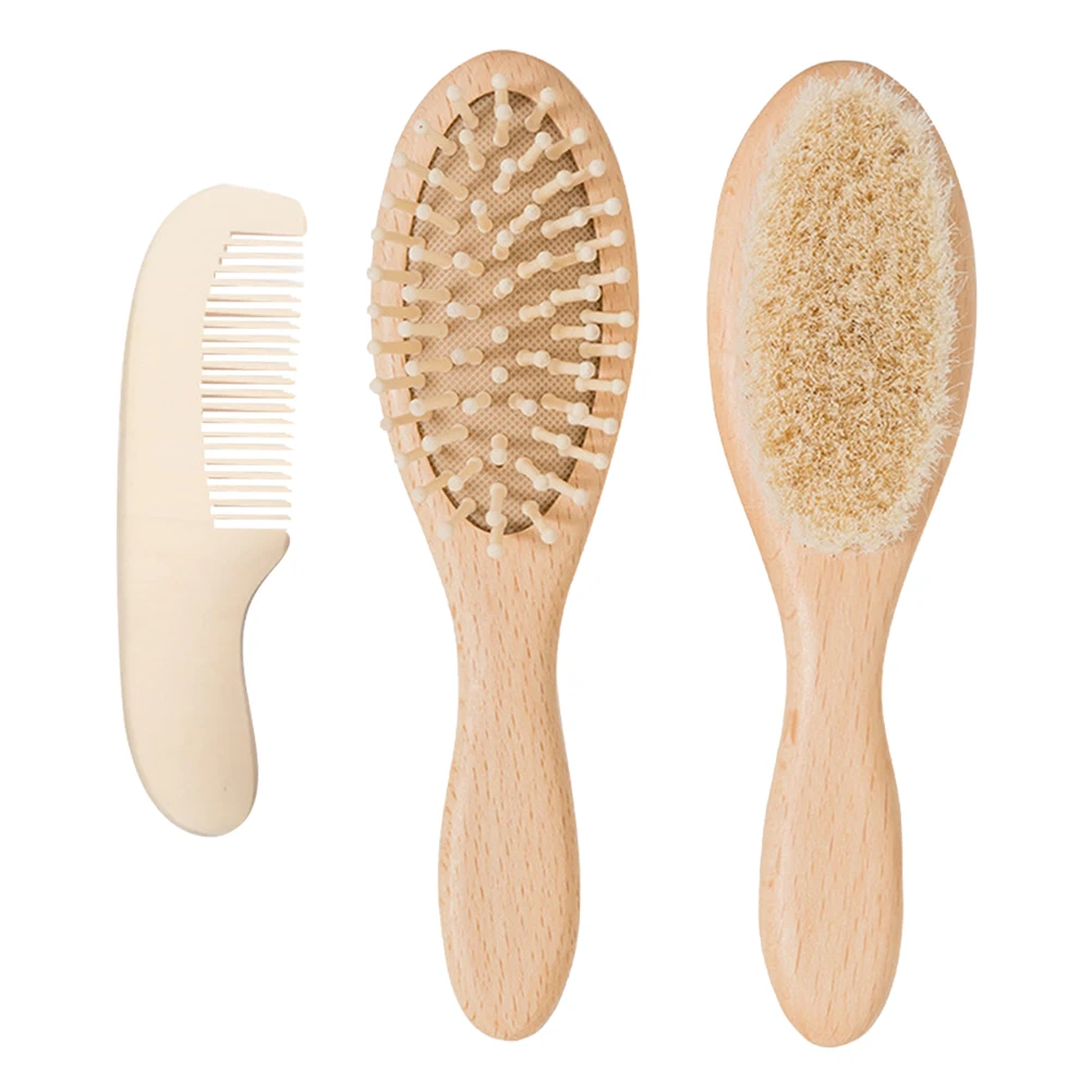 

1Set Bamboo Comb Brush Set Soft Massage Scalp Bath Body Cleaning Shower Scrubber Scalp Massage Tools Baby Kids Adults