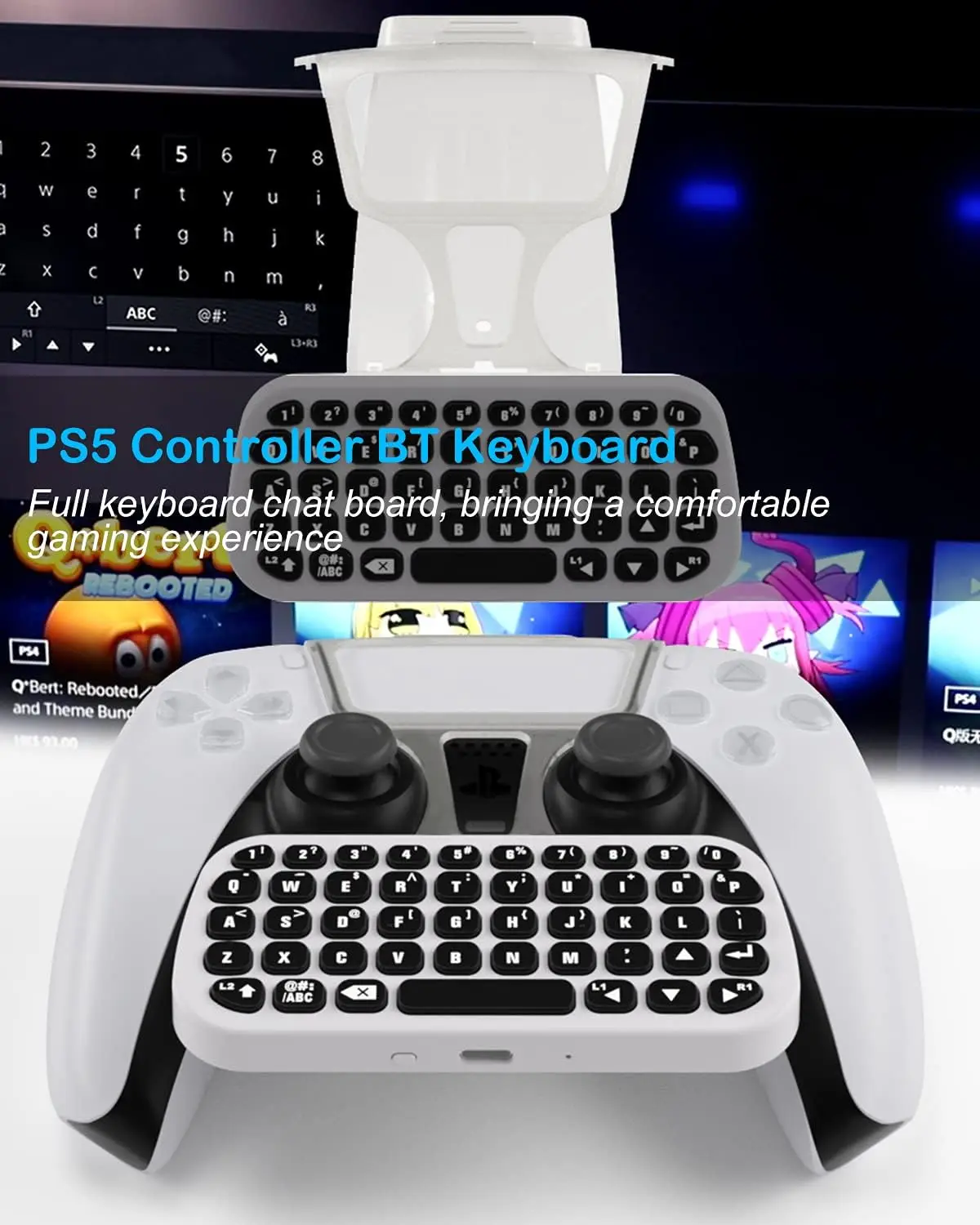 แป้นพิมพ์คอนโทรลเลอร์ PS5 - อุปกรณ์เสริมคอนโทรลเลอร์คีย์บอร์ดมินิบลูทูธไร้สายดูอัลเซนส์ 5 แชทแพด